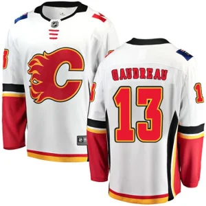 Mens Calgary Flames Johnny Gaudreau 13 Breakaway White Fanatics Branded Away