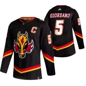 Mens Calgary Flames Mark Giordano 5 2022 Reverse Retro Black Authentic