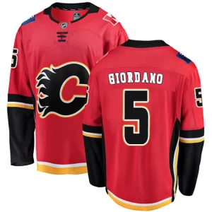 Mens Calgary Flames Mark Giordano 5 Breakaway Red Fanatics Branded Home