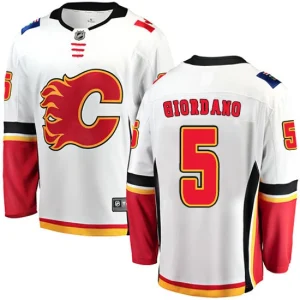 Mens Calgary Flames Mark Giordano 5 Breakaway White - Fanatics Branded Away