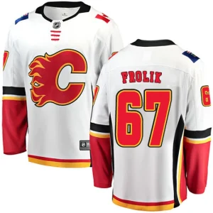 Mens Calgary Flames Michael Frolik 67 Breakaway White Fanatics Branded Away