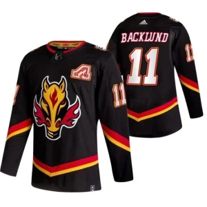 Mens Calgary Flames Mikael Backlund 11 2022 Reverse Retro Black Authentic