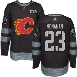 Mens Calgary Flames Sean Monahan 23 1917-2017 100th Anniversary Black Authentic