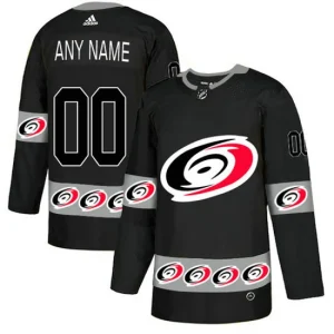 Mens Carolina Hurricanes Custom Black Team Logos Fashion Adidas Jersey