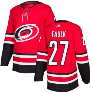 Mens Carolina Hurricanes Justin Faulk 27 Authentic Red Home