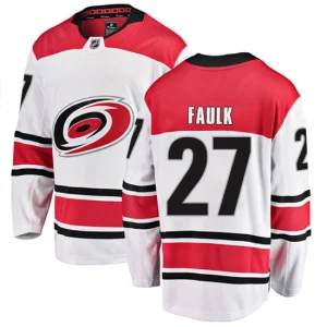 Mens Carolina Hurricanes Justin Faulk 27 Breakaway White Fanatics Branded Away