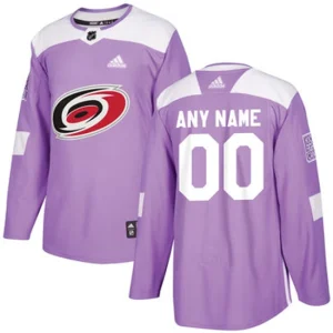 Mens Carolina Hurricanes Purple Pink Custom Adidas Hockey Fights Cancer