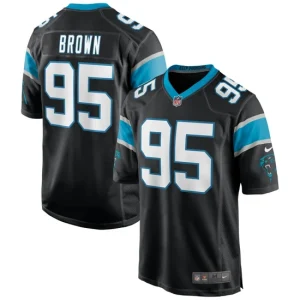 Mens Carolina Panthers Derrick Brown Nike Black Game Jersey