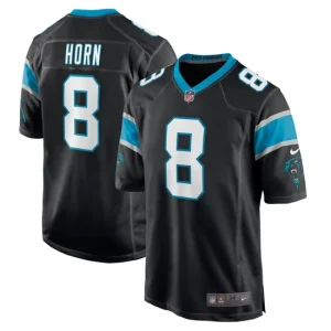 Mens Carolina Panthers Jaycee Horn Nike Black 2021 NFL Draft First Round Pick Game Jersey