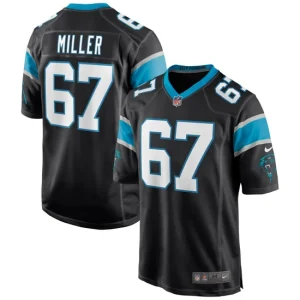 Mens Carolina Panthers John Miller Nike Black Game Jersey