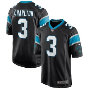 Mens Carolina Panthers Joseph Charlton Nike Black Game Jersey