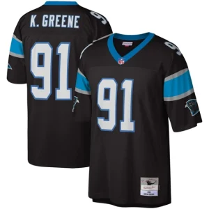 Mens Carolina Panthers Kevin Greene Mitchell & Ness Black Legacy Jersey