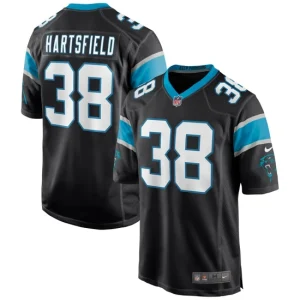 Mens Carolina Panthers Myles Hartsfield Nike Black Game Jersey