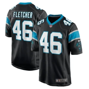 Mens Carolina Panthers Thomas Fletcher Nike Black Game Jersey