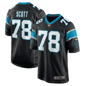 Mens Carolina Panthers Trent Scott Nike Black Game Jersey