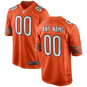 Mens Chicago Bears Nike Orange Alternate Custom Game Jersey