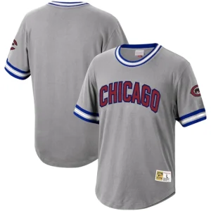 Mens Chicago Cubs Mitchell & Ness Gray Cooperstown Collection Wild Pitch Jersey T-Shirt