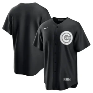 Mens Chicago Cubs Nike Black White Official Jersey