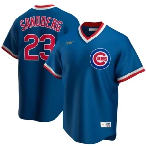 Mens Chicago Cubs Ryne Sandberg Nike Royal Road Cooperstown Collection Player Jersey