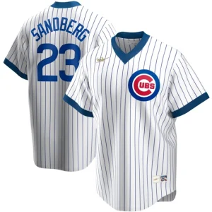 Mens Chicago Cubs Ryne Sandberg Nike White Home Cooperstown Collection Player Jersey