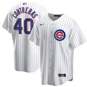 Mens Chicago Cubs Willson Contreras Nike White Home Player Name Jersey