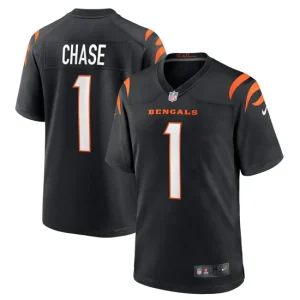 Mens Cincinnati Bengals JaMarr Chase Nike Black 2021 NFL Draft First Round Pick No. 5 Game Jersey