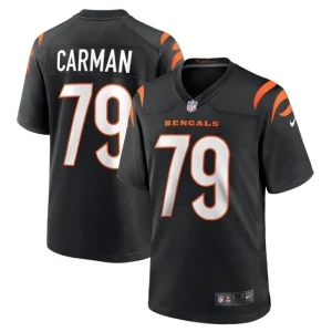 Mens Cincinnati Bengals Jackson Carman Nike Black Game Jersey