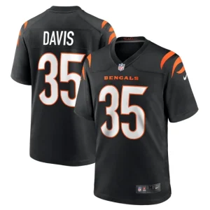 Mens Cincinnati Bengals Jalen Davis Nike Black Game Player Jersey