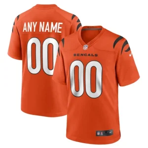 Mens Cincinnati Bengals Nike Orange Alternate Game Custom Jersey