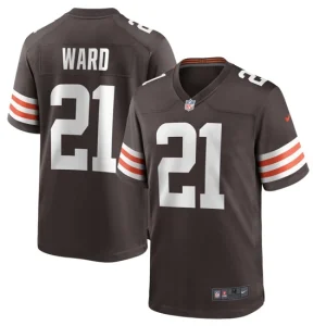 Mens Cleveland Browns Denzel Ward Nike Brown Player Game Jersey