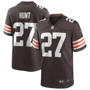 Mens Cleveland Browns Kareem Hunt Nike Brown Player Game Jersey