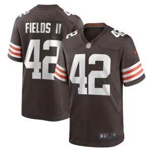 Mens Cleveland Browns Tony Fields II Nike Brown Game Jersey