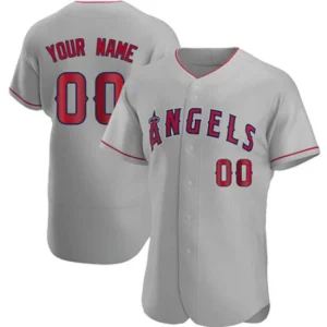 Mens Custom Los Angeles Angels of Anaheim Authentic Gray Road Jersey