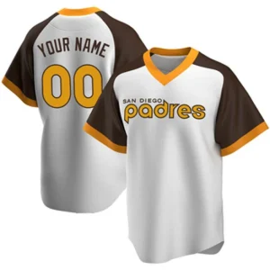 Mens Custom San Diego Padres Replica White Home Cooperstown Collection Jersey