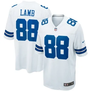 Mens Dallas Cowboys CeeDee Lamb Nike White Game Team Jersey