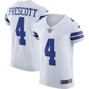 Mens Dallas Cowboys Dak Prescott Nike White Vapor Elite Player Jersey