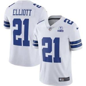 Mens Dallas Cowboys Ezekiel Elliott Nike White 60th Anniversary Limited Jersey