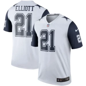 Mens Dallas Cowboys Ezekiel Elliott Nike White Color Rush Legend Player Jersey