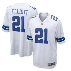 Mens Dallas Cowboys Ezekiel Elliott Nike White Team Game Jersey