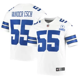 Mens Dallas Cowboys Leighton Vander Esch Nike White 60th Anniversary Limited Jersey