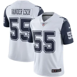 Mens Dallas Cowboys Leighton Vander Esch White Nike Color Rush Vapor Limited Jersey