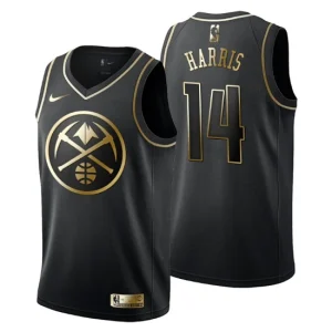 Mens Denver Nuggets 14 Gary Harris Golden Edition Black Fashion Jersey