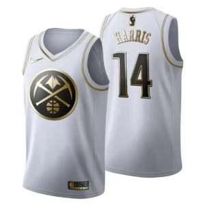 Mens Denver Nuggets 14 Gary Harris Golden Edition White Fashion Jersey