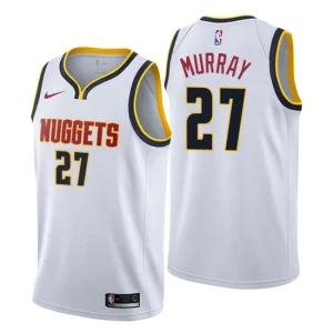 Mens Denver Nuggets 27 Jamal Murray Association White Swingman Jersey