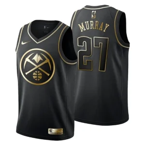 Mens Denver Nuggets 27 Jamal Murray Golden Edition Black Fashion Jersey