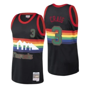 Mens Denver Nuggets 3 Torrey Craig Black Hardwood Classics Christmas Jersey