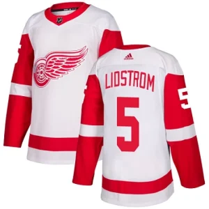 Mens Detroit Red Wings Nicklas Lidstrom 5 Authentic White Away