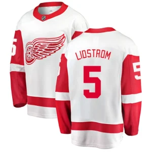 Mens Detroit Red Wings Nicklas Lidstrom 5 Breakaway White Fanatics Branded Away