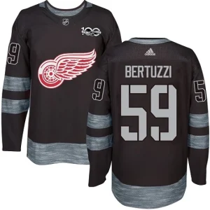 Mens Detroit Red Wings Tyler Bertuzzi 59 Authentic Black 1917-2017 100th Anniversary