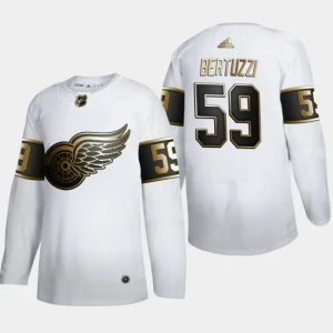 Mens Detroit Red Wings Tyler Bertuzzi 59 Golden Edition White Authentic